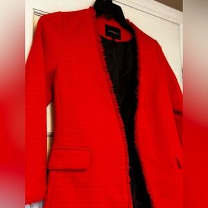 Banana Republic Vibrant Orange Fringe Blazer